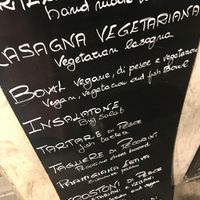Dishes of the day in addition to a vegan friendly set menu at Bruscè in Bologna