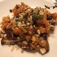 vegan bruschetta  at Bruscè in Bologna