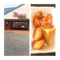 Venue exterior + Vegetarian Sample Platter at Aman's Indian Bistro in Chalfont