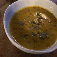 Pumkin soup. Just perfect! at Roots Cafe in Siem Reap