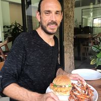 Happy man! at Roots Cafe in Siem Reap