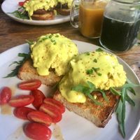 ‘Eggs’ Benedict  at Roots Cafe in Siem Reap