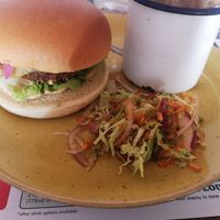 Moving mountains burger and the vegan slaw at Lounges - Torello Lounge  in Prestatyn