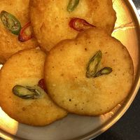 Lentil cakes  at Neungra Babsang 능라밥상 in Seoul