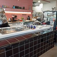 Serving counter at Eaternia in Prague