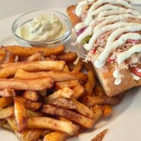 Hotdog at Eaternia in Prague