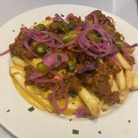Fries with seitan   at Eaternia in Prague