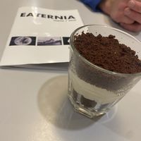 Desert. Crumbed cake layered with cream.  at Eaternia in Prague