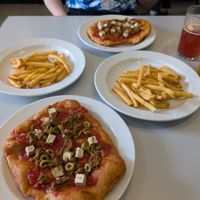 Mediterranean langoš and fries - weekend special at Eaternia in Prague