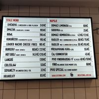 Menu at Eaternia in Prague