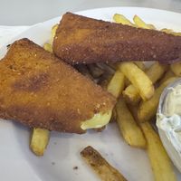 Fried cheese! (Apologies for the not so great picture but I wanted to show the inside!)  at Eaternia in Prague