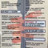 Pizza menu  at Le Jardin des Pentes  in Lyon
