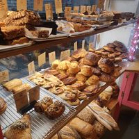Pastries (most not vegan) at Pink Lane Bakery in Newcastle Upon Tyne