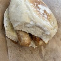 Vegan sausage stottie   at Pink Lane Bakery in Newcastle Upon Tyne