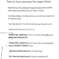 Vegan menu for group meetup  at Todo Un Poco in Elk Grove