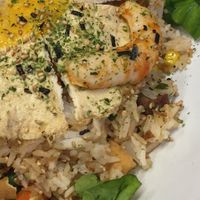 Fried rice with “fried egg” and vegan shrimp at Vinh Loi Tofu in Cerritos
