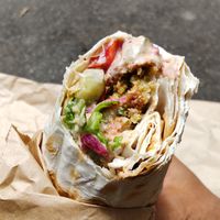 Beware: very juicy and tasty!! at Muhudo Falafel Shop in Tbilisi