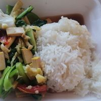 Stir Fried Vegetables with Tofu and Mushroom for takeaway (50baht) at Miracle Van Tour in Chiang Mai