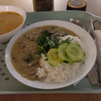 Rice with sauce and mushrooms #Veganuary at Diva Hliva in Sumperk