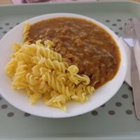 Hlivový guláš s kukuřičnými těstovinami at Diva Hliva in Sumperk
