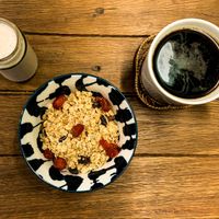 Muesli bowl and americano at Better Moon - Refill Station in Bangkok