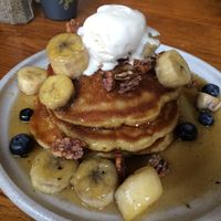 Banoffee pancakes - vegan at Alabama's All American Eatery in Manchester