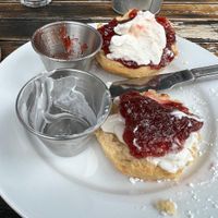 Vegan cream tea   at The Courtyard in Looe