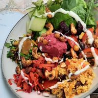 Colourful soul bowl - so tasty too! at The Courtyard in Looe