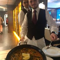 Paella served with a flourish  at Capri in Calpe