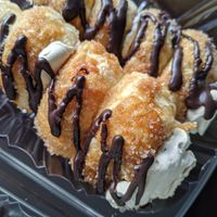 A kind of cream horn, delicious, rich, coffee cream filling. at Pasteles Finos Del Angel in Tacoma