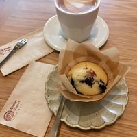 Blueberry muffin at Divine Planet Vegan Cafe in Wuxi