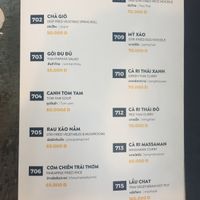 vegetarian menu at Thai Market in Da Nang