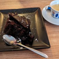 vegan chocolate cake with espresso at Chez Ama in Aix-en-provence