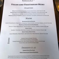 VEGAN AND VEGETARIAN MENU at Bank Square Brasserie in Belfast