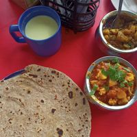 Chapati and potato cauliflower at Singh Chapati in Tanah Rata