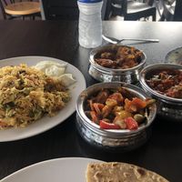 Lovely veggie curries and a veg biriani  at Singh Chapati in Tanah Rata