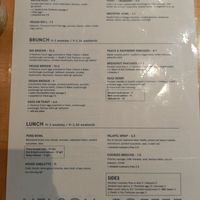 menu at Nelson Coffee Co in Eastbourne