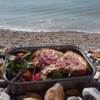 'Onion 3 ways' sandwich (take away) at Nelson Coffee Co in Eastbourne