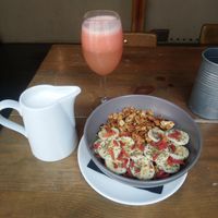 Granola bowl at Pochlebna in Wroclaw
