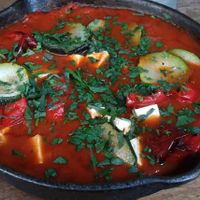 Shakshuka mit Tofu at Pochlebna in Wroclaw