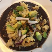 enfrijoladas rellenas de tofu, con crema vegana y queso de almendra. at Giornale - Nomad Mítikah in Mexico City