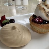 Vegan meringue dessert at Pine in Hanover