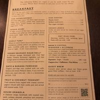 Vegan menu!  at Dishoom - King's Cross in London