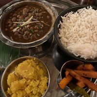 Vegan chickpea curry  at Dishoom - King's Cross in London