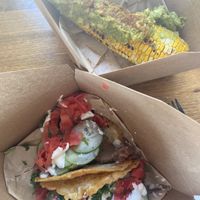 Street tacos with tofu and roasted corn  at The Vegan Butcher in Allentown