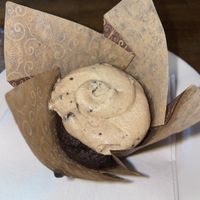 Chocolate chip cookie dough cupcake (vegan and gf) at Bucha Brewhouse and Bistro in Princeton