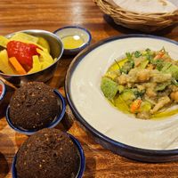 Avocado hummus and oversized falafel balls at Hummus Chiang Mai in Chiang Mai