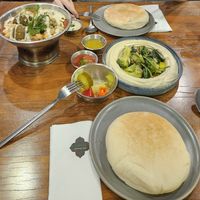 Green Hummus and Falafel Shakshuka at Hummus Chiang Mai in Chiang Mai