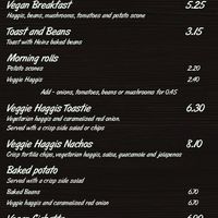 Vegan menu options at Cafe Alba in Milngavie