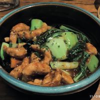 Vegan shrimp and pak Choi at Waipo in Stockholm